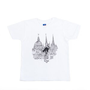 Kids t-shirt “riga”, old town motif, b&w digital print