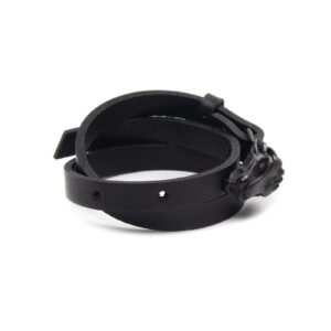 leather-bracelet-black-lion-side-18257 Genuine leather bracelet with black lion