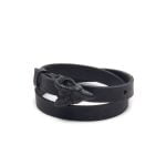 Genuine Leather Bracelet with Black Ram