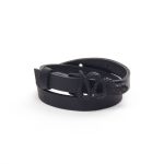 Genuine Leather Bracelet with Black Snake