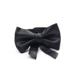Genuine Leather Bracelet "Elegant Bow", Black
