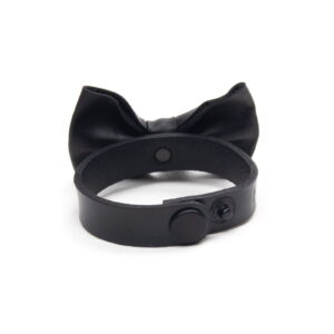 leather-bracelet-elegant-bow-black-back-18537 Genuine leather bracelet "elegant bow", black