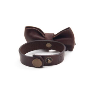 leather-bracelet-elegant-bow-brown-back-22168 Genuine leather bracelet "elegant bow", brown