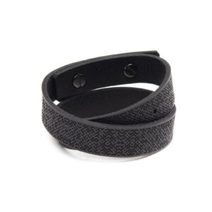 leather-bracelet-ethnographic-pattern-grey-back-18583 Double wrap leather bracelet with lielvardes belt pattern, grey