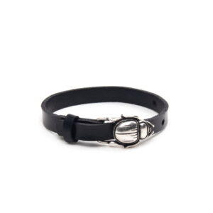 leather-bracelet-silver-scarab-18317 Genuine leather bracelet with silver scarab