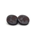 Genuine Leather Earrings "Big Earth", ⌀ 24 mm