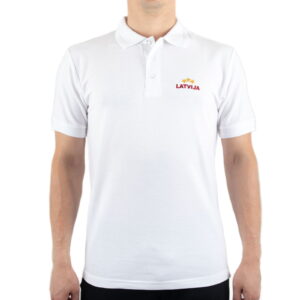 Men's polo shirt "latvija - three stars", white