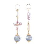 Paper Earrings with Baroque Pearls
