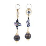 Paper Earrings with Baroque Pearls