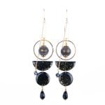 Paper Earrings with Polished Glass Crystals