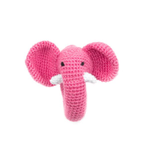 Rattle - pink elephant, Ø 7 cm