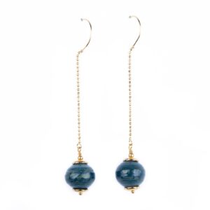 Threader paper earrings, long chain