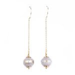 Threader Paper Earrings, Long Chain