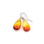 Amber Earrings with Silver Hooks