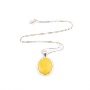 Amber pendant with silver chain