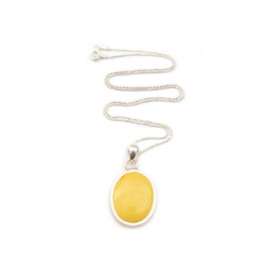 Amber pendant with silver chain