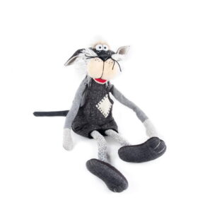 Black cat - cute and funny stuffed animal toy, medium