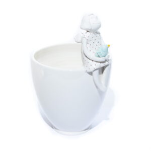 Ceramic dish "angel with bird", ⌀ 15 cm