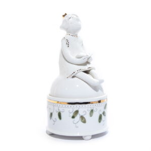 Ceramic dish with lid "princess with book", ⌀ 10 cm