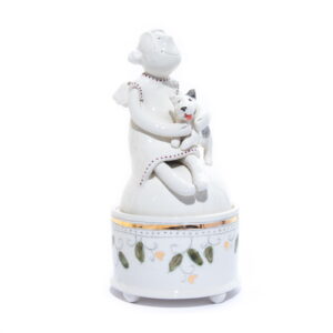 Ceramic dish with lid "angel with dog", ⌀ 9.5 cm