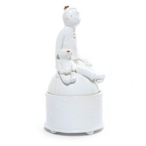 Ceramic dish with lid "prince with bear", ⌀ 9.5 cm