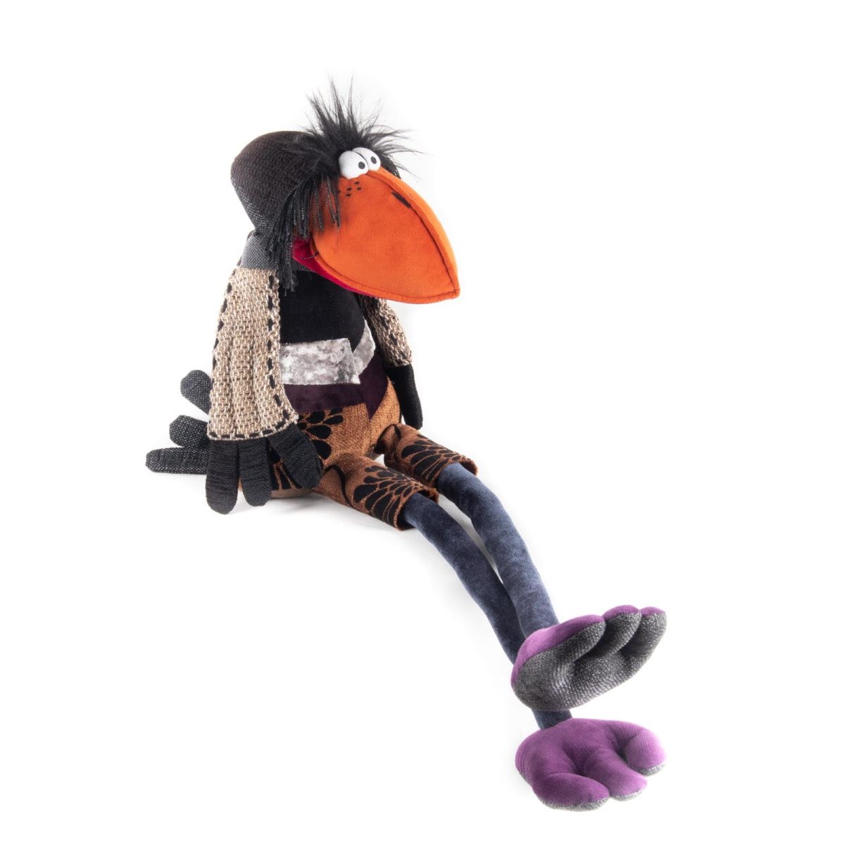 Crow Stuffed Bird Toy, Handmade with Love 
