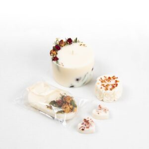 Aroma gift set – soy wax candles and sachets, rose