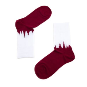 Cotton socks – riga, burgundy