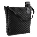 Leather and Neoprene Shoulder Bag, Black