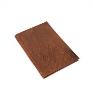 Genuine leather passport cover - riga, 10x14 cm