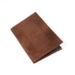 Genuine Leather Passport Cover with Ornament, 10x14 cm