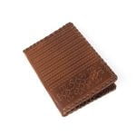 Genuine Leather Passport Cover with Ornament, 10x14 cm