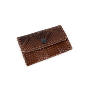 Genuine leather wallet - moon sign, 7x10 cm