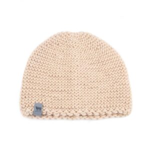 Knitted wool hat, beige