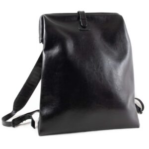 Leather backpack, black