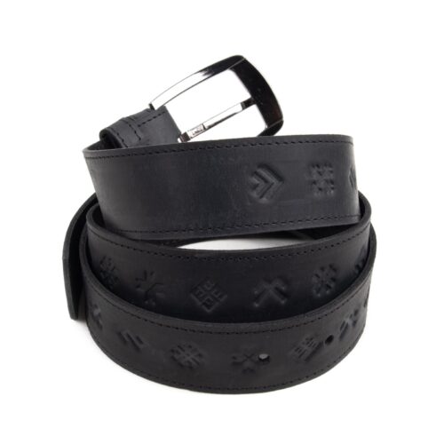 leather-belt-with-ethnographic-signs-black-back-6099 Leather belt with ethnographic signs, black