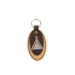 Leather Keychain with God Sign