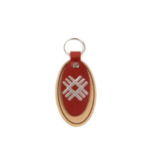 Leather keychain with the oak sign