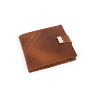 Men’s wallet from genuine leather with pattern, 10x12 cm