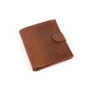 Men’s wallet from genuine leather with pattern, 10x12 cm
