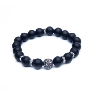 Natural stone bracelet, black onyx