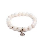 Natural Stone Bracelet, White Chalcedony