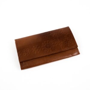 Women’s wallet from genuine leather with pattern, 10x18 cm