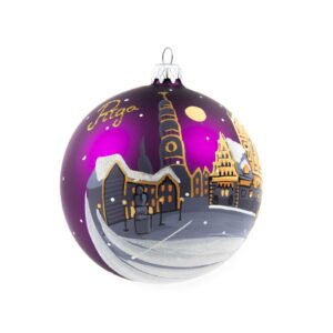 Christmas tree ball "riga - town hall square", Ø 10 cm, purple