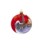 Christmas Tree Ball "Riga - Town Hall Square", Ø 8 cm, Red