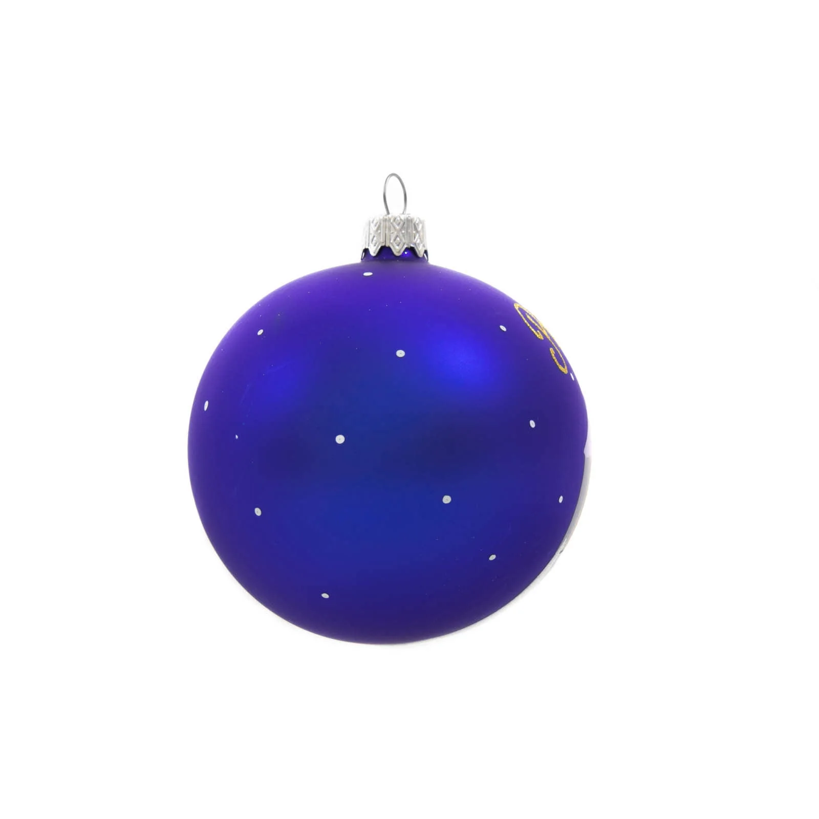 Christmas tree ball "riga - town hall square", Ø 8 cm, blue