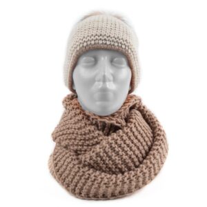 infinity-loop-scarf-beige-front-29255 Infinity loop scarf, beige, 25×50 cm