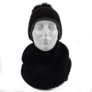 infinity-loop-scarf-black-front-29229 Infinity loop scarf, black, 25×50 cm