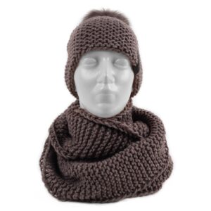 infinity-loop-scarf-brown-front-29261 Infinity loop scarf, brown, 25×50 cm