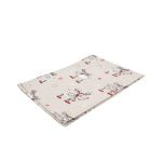 Linen Kitchen Towel with Festive Deer, 47x70 cm